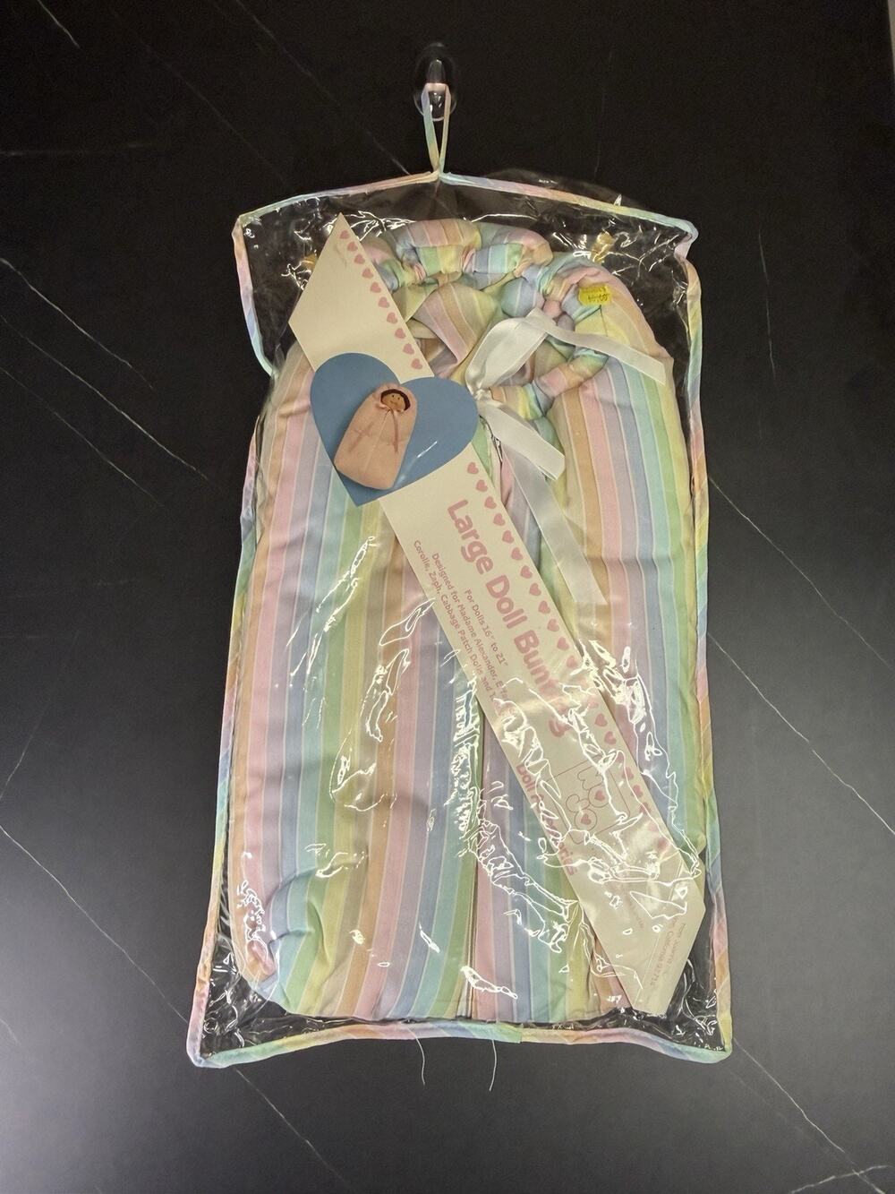 VTG No Jo Large Doll Bunting 16–21” Pastel Stripe Cabbage Patch Doll Accessory